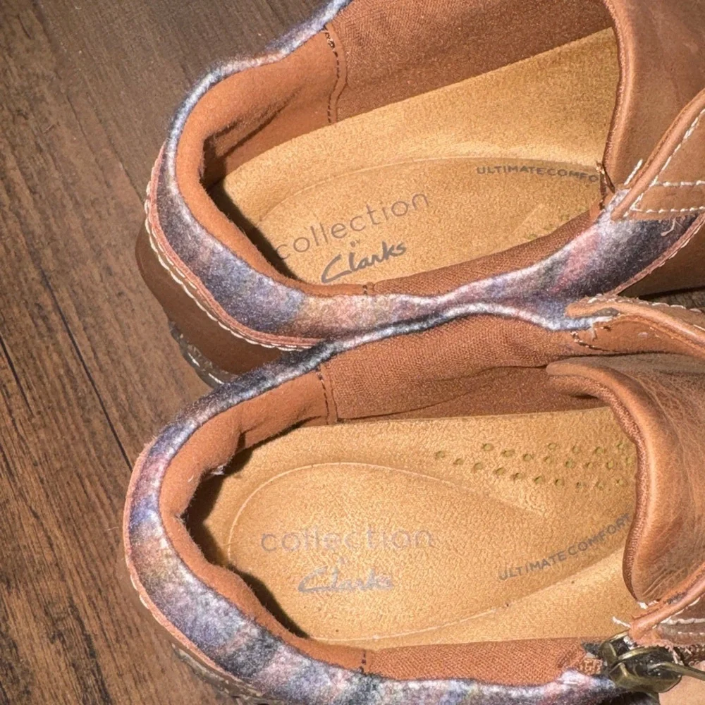 Clarks Brown Espadrilles with Patterned Accent